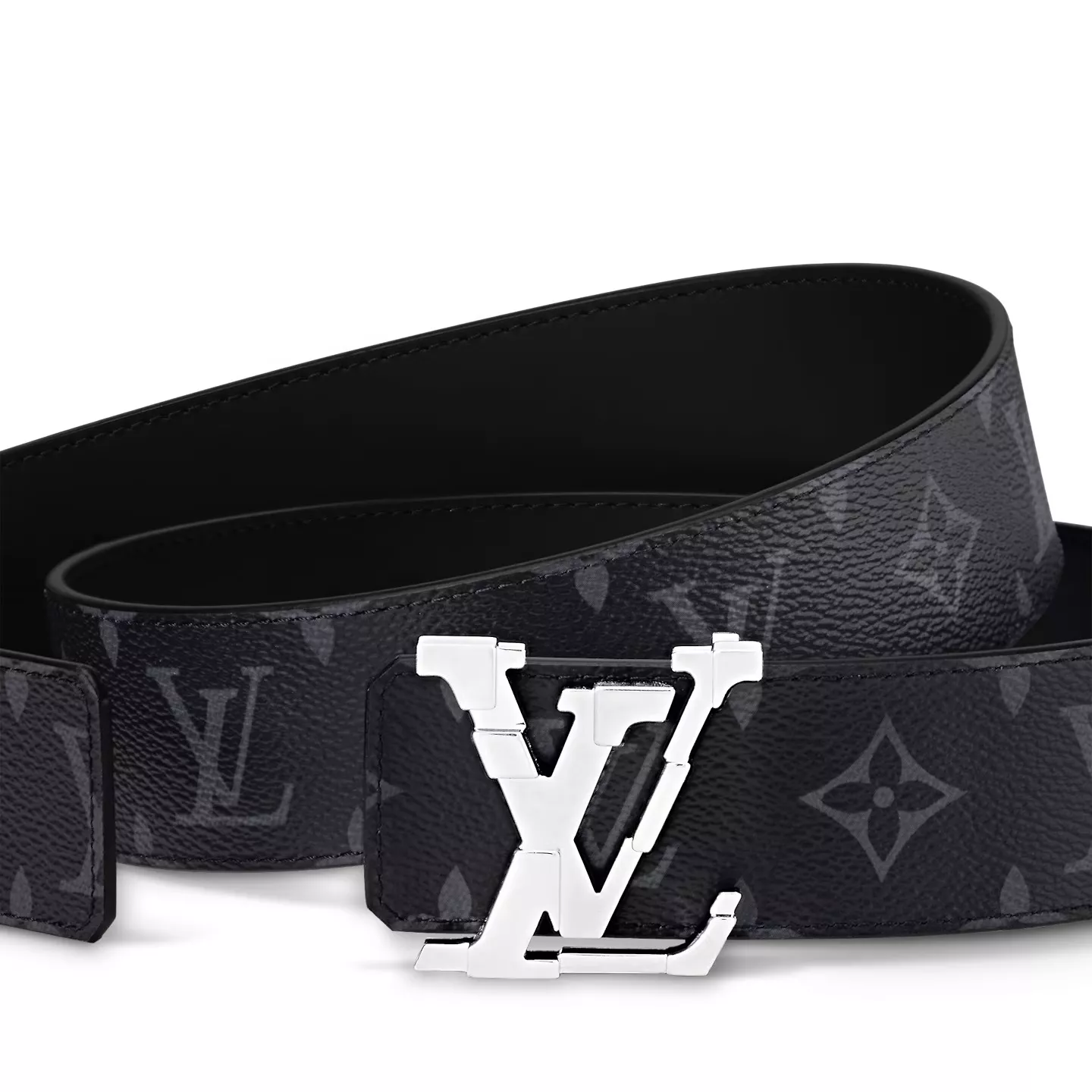 Cheap Louis Vuitton M8346U Monogram Eclipse LV Pixel 40mm Reversible Belt 0115