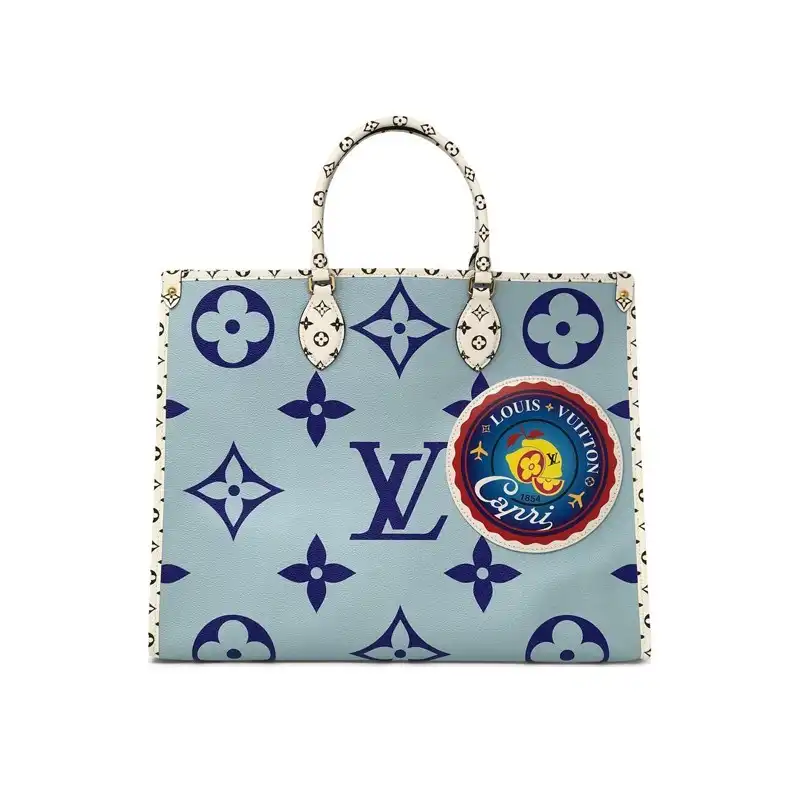 Louis Vuitton M44720 Monogram Giant Onthego Capri Blue Coated Canvas To 0129