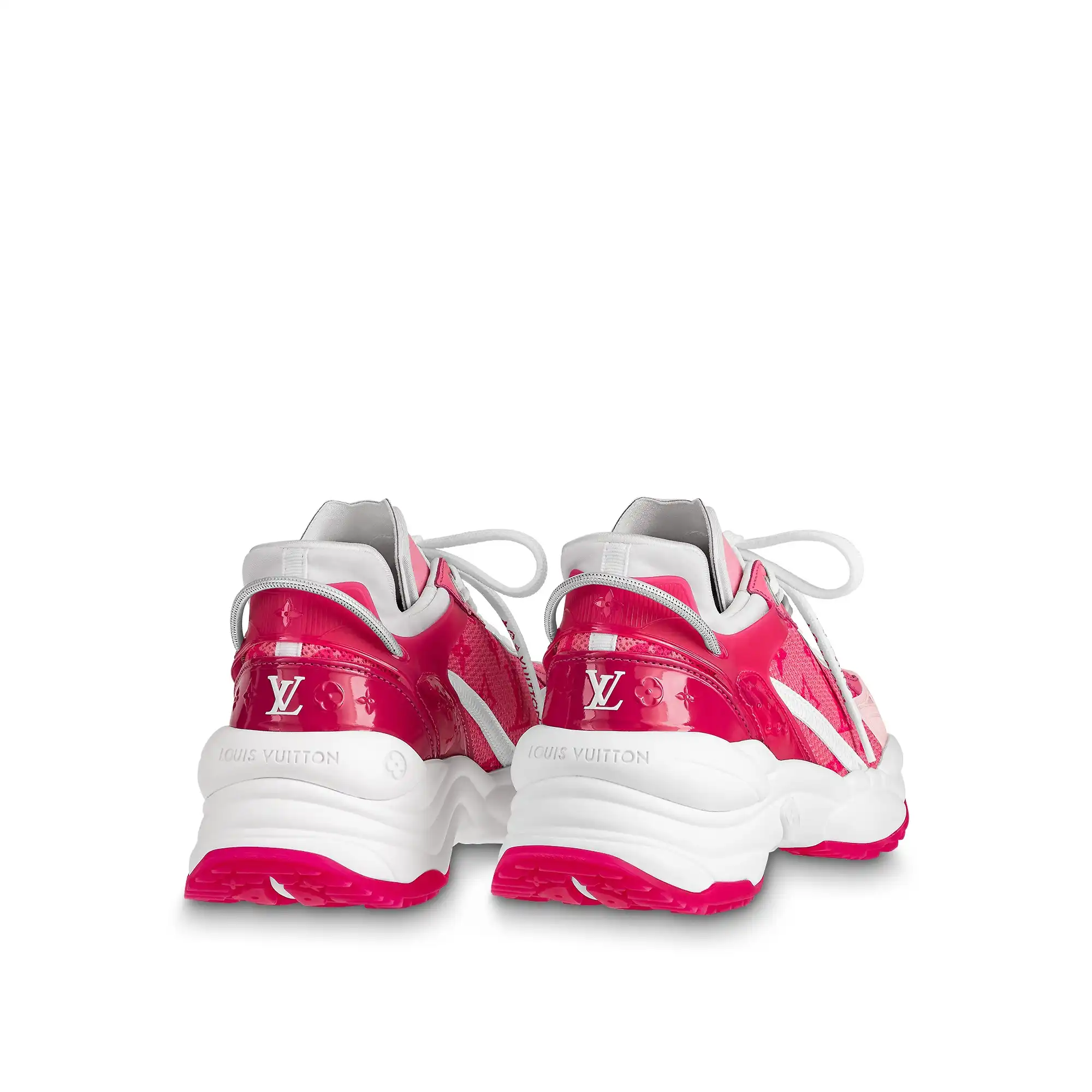 Cheap Louis Vuitton LV Run 55 Sneaker Monogram Flowers Pink 1AB3C8 0122