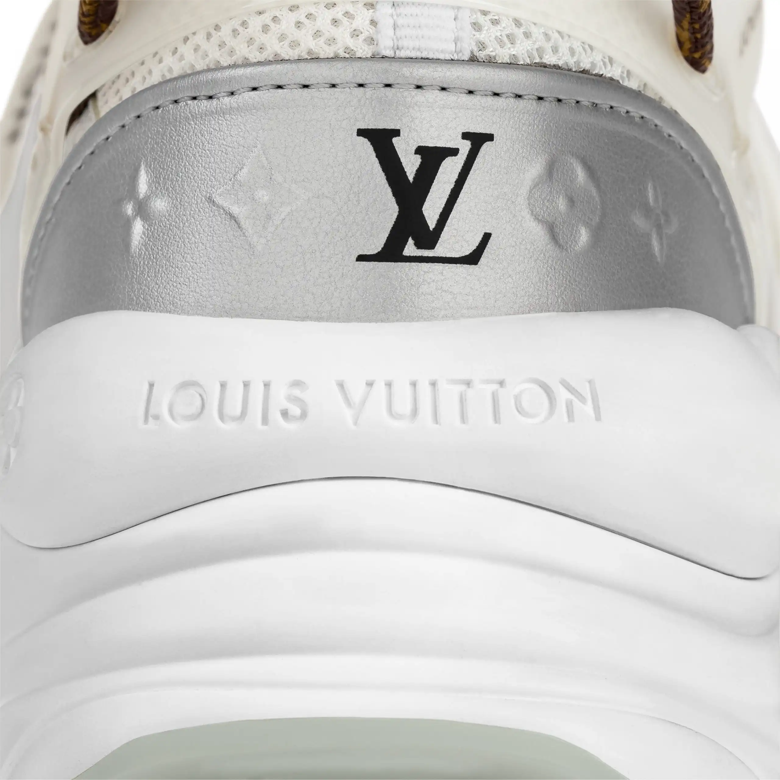 Cheap Louis Vuitton LV Run 55 Sneaker Monogram Flowers Silver 1AAVGI 0122