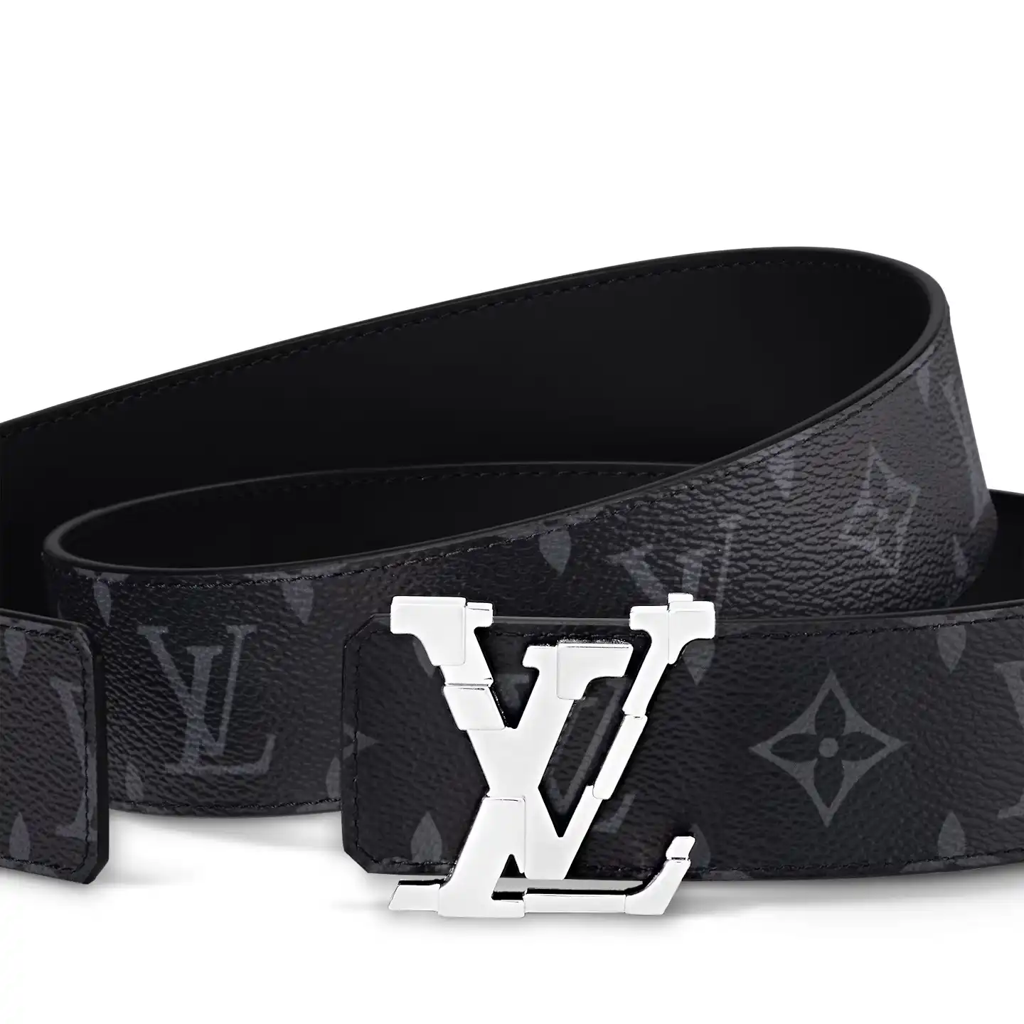 Cheap Louis Vuitton M8346U Monogram Eclipse LV Pixel 40mm Reversible Belt 0202