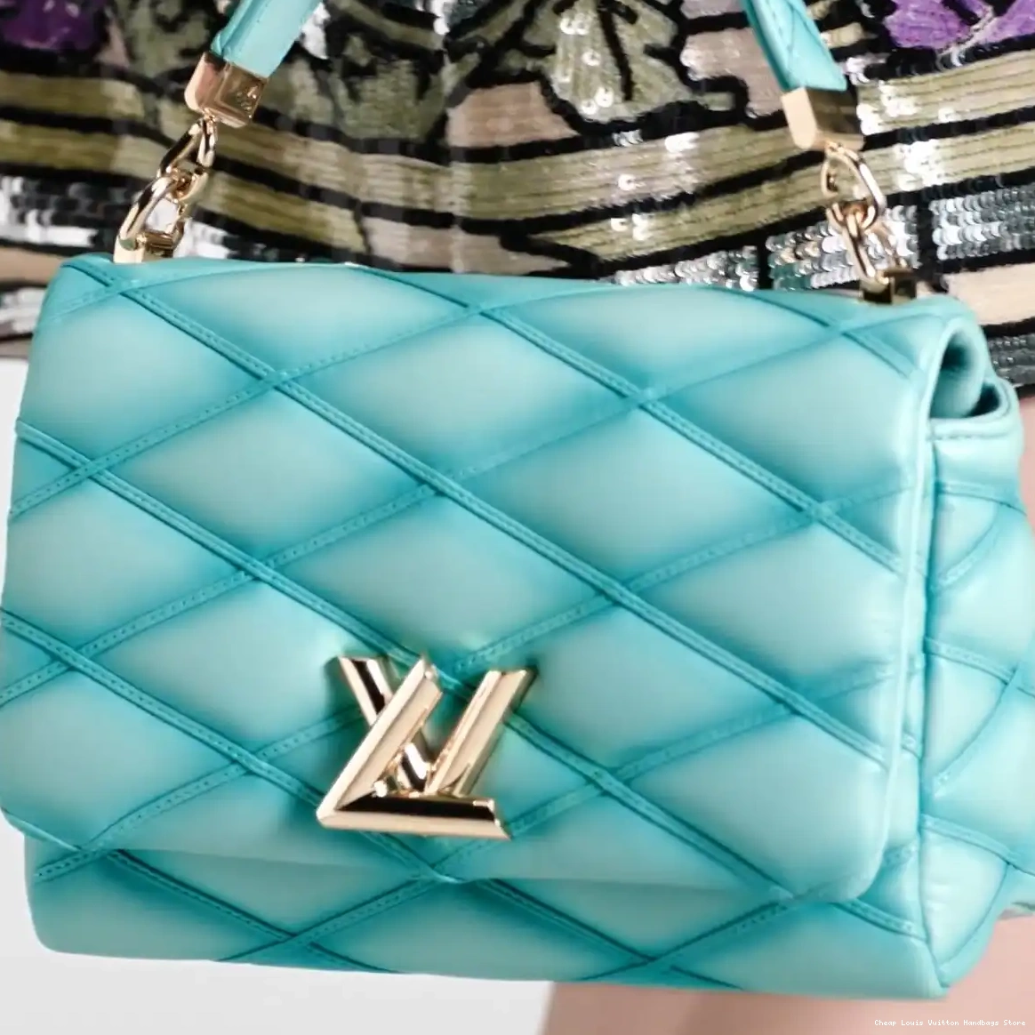 Cheap Turquoise Vuitton Louis GO-14 Lagoon M24185 MM 0218